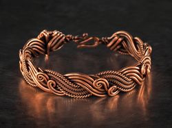 copper wire wrapped bracelet for woman big size
