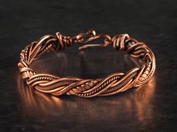 Unique handmade copper wrapped bracelet for woman Antique style jewelry