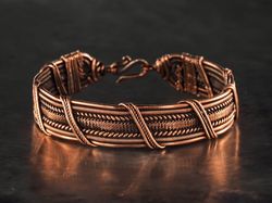 unique copper wire wrapped bracelet, genuine copper bracelet by wirewrapart, 7th wedding anniversary gift