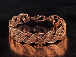 unique copper wire wrapped bracelet, genuine copper wire, unisex bracelet, 7th wedding anniversary gift