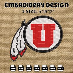 ncaa utah utes logo embroidery designs, embroidery files, ncaa utah utes, machine embroidery designs