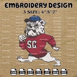 ncaa south carolina state bulldogs logo embroidery designs, ncaa machine embroidery designs, embroidery files