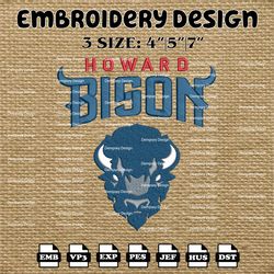 ncaa howard bison logo embroidery designs, ncaa machine embroidery designs, embroidery files