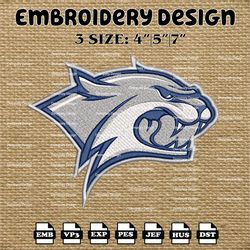 ncaa new hampshire wildcats logo embroidery designs, ncaa machine embroidery designs, embroidery files