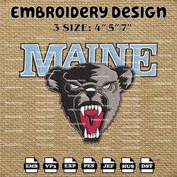 ncaa maine black bears logo embroidery designs, ncaa machine embroidery designs, embroidery files