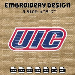 ncaa uic flames logo embroidery designs, ncaa uic flames machine embroidery designs, embroidery files