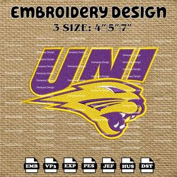 ncaa northern iowa panthers logo embroidery designs, ncaa machine embroidery designs, embroidery files