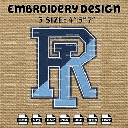 ncaa rhode island rams logo embroidery designs, ncaa machine embroidery designs, embroidery files