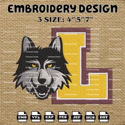 ncaa loyola ramblers logo embroidery designs, ncaa machine embroidery designs, embroidery files