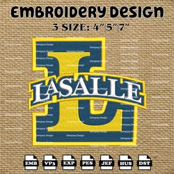 ncaa la salle explorers logo embroidery designs, ncaa machine embroidery designs, embroidery files