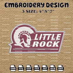 ncaa little rock trojans logo embroidery designs, ncaa machine embroidery designs, embroidery files