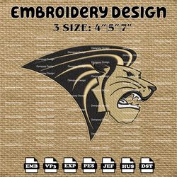 ncaa lindenwood lions logo embroidery designs, ncaa machine embroidery designs, embroidery files