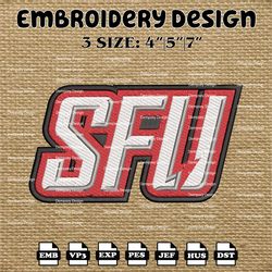 ncaa saint francis red flash logo embroidery designs, ncaa machine embroidery designs, embroidery files