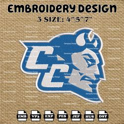 ncaa central connecticut blue devils logo embroidery designs, ncaa machine embroidery designs, embroidery files