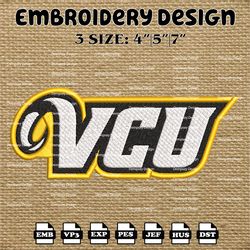 ncaa vcu rams logo embroidery designs, ncaa machine embroidery designs, embroidery files