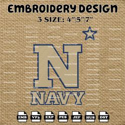 ncaa navy midshipmen logo embroidery designs, ncaa machine embroidery designs, embroidery files