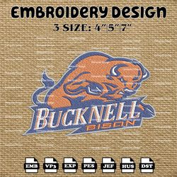 ncaa bucknell bison logo embroidery designs, ncaa machine embroidery designs, embroidery files