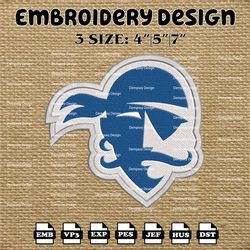 ncaa seton hall pirates logo embroidery designs, ncaa machine embroidery designs, embroidery files