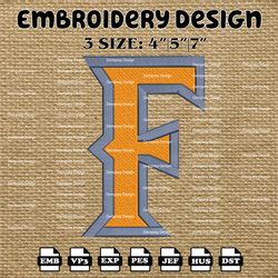 ncaa cal state fullerton titans roadrunners logo embroidery designs, ncaa machine embroidery designs, embroidery files