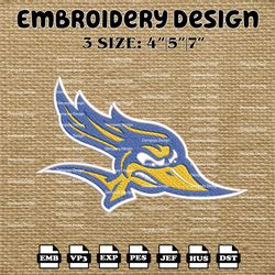 ncaa cal state bakersfield roadrunners logo embroidery designs, ncaa machine embroidery designs, embroidery files