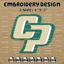 ncaa cal poly mustangs logo embroidery designs, ncaa machine embroidery designs, embroidery files