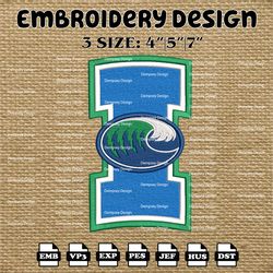 ncaa texas a&m corpus christi islanders logo embroidery designs, ncaa machine embroidery designs, embroidery files