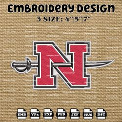 ncaa nicholls colonels logo embroidery designs, ncaa machine embroidery designs, embroidery files