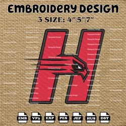 ncaa hartford hawks logo embroidery designs, ncaa machine embroidery designs, embroidery files