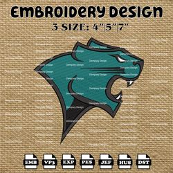 ncaa chicago state cougars logo embroidery designs, ncaa machine embroidery designs, embroidery files