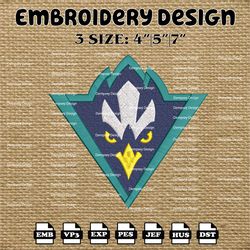 ncaa unc wilmington seahawks logo embroidery designs, ncaa machine embroidery designs, embroidery files