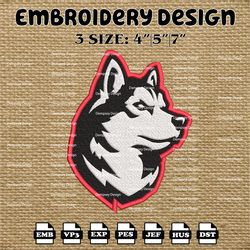 ncaa northeastern huskies logo embroidery designs, ncaa machine embroidery designs, embroidery files