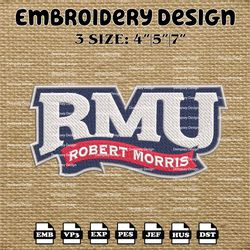 ncaa robert morris colonials logo embroidery designs, ncaa machine embroidery designs, embroidery files