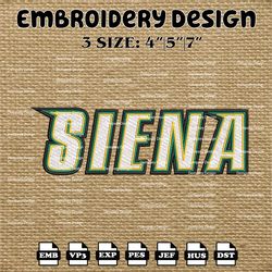 ncaa siena saints logo embroidery designs, ncaa machine embroidery designs, embroidery files
