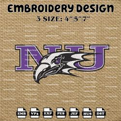 ncaa niagara purple eagles logo embroidery designs, ncaa machine embroidery designs, embroidery files