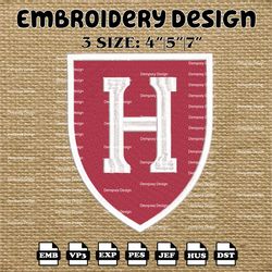 ncaa harvard crimson logo embroidery designs, ncaa machine embroidery designs, embroidery files