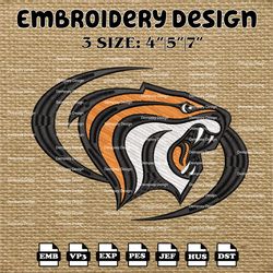 ncaa pacific tigers logo embroidery designs, ncaa machine embroidery designs, embroidery files