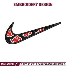 akatsuki nike embroidery design, naruto embroidery, nike design, anime design, anime shirt, digital download