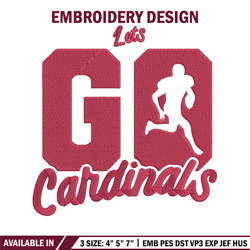 arizona cardinals let's go embroidery design, cardinals embroidery, nfl embroidery, sport embroidery, embroidery design.