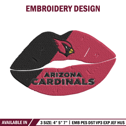 arizona cardinals lips embroidery design, cardinals embroidery, nfl embroidery, sport embroidery, embroidery design.