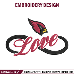 arizona cardinals love embroidery design, cardinals embroidery, nfl embroidery, logo sport embroidery, embroidery design