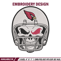 arizona cardinals skull helmet embroidery design, arizona cardinals embroidery, nfl embroidery, logo sport embroidery. (