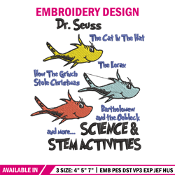dr seuss stem activities embroidery design, dr seuss embroidery, embroidery file, embroidery design, digital download.