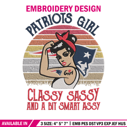 patriots girl classy sassy and a bit smart assy embroidery design, patriots embroidery, nfl embroidery, sport embroidery