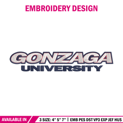 Gonzaga Bulldogs logo embroidery design, NCAA embroidery, Embroidery design, Logo sport embroidery, Sport embroidery
