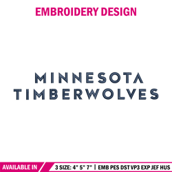 Minnesota Timberwolves logo embroidery design, NBA embroidery,Sport embroidery, Embroidery design, Logo sport embroidery