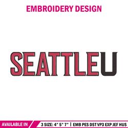 seattle university logo embroidery design, ncaa embroidery, embroidery design,logo sport embroidery,sport embroidery