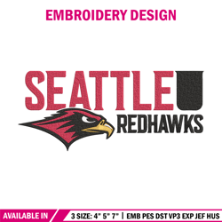 seattle university logo embroidery design, ncaa embroidery, sport embroidery, embroidery design ,logo sport embroidery.