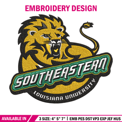 southeastern louisiana logo embroidery design, ncaa embroidery, sport embroidery,logo sport embroidery,embroidery design