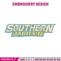 southern jaguars logo embroidery design, ncaa embroidery, embroidery design,logo sport embroidery,sport embroidery