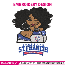 st francis brooklyn girl embroidery design, ncaa embroidery, embroidery design, logo sport embroidery, sport embroidery